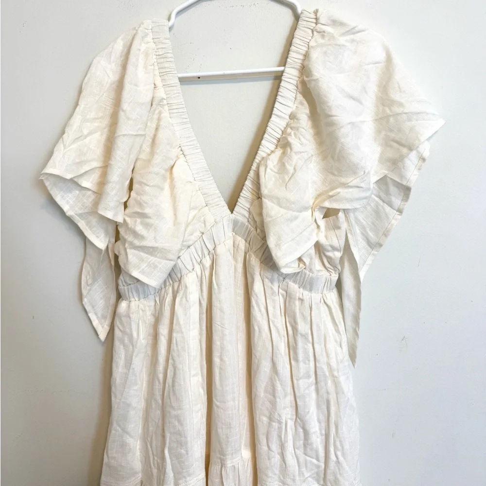 Showpo Lyrad Empire Waist Textured Maxi Dress White NWT US 10 Boho - Picture 6 of 12